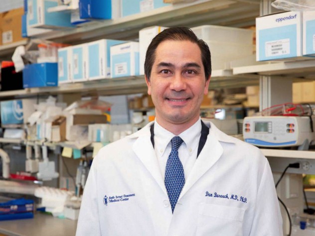 Dan Barouch in his Beth Israel Deaconess Medical Center laboratory