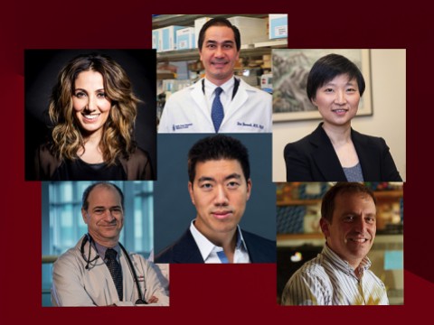 Headshot portraits of: Pardis Sabeti, Dan Barouch, Paul Ridker, David Liu, Xiaowei Zhuang, Marc Lipsitch.