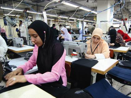Seamstresses at work in Egypt, 2006