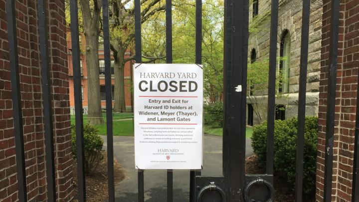 Harvard Yard closed