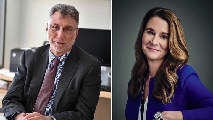 Photographs of Harvard and Radcliffe would-be honorands Martin Baron and Melinda Gates
